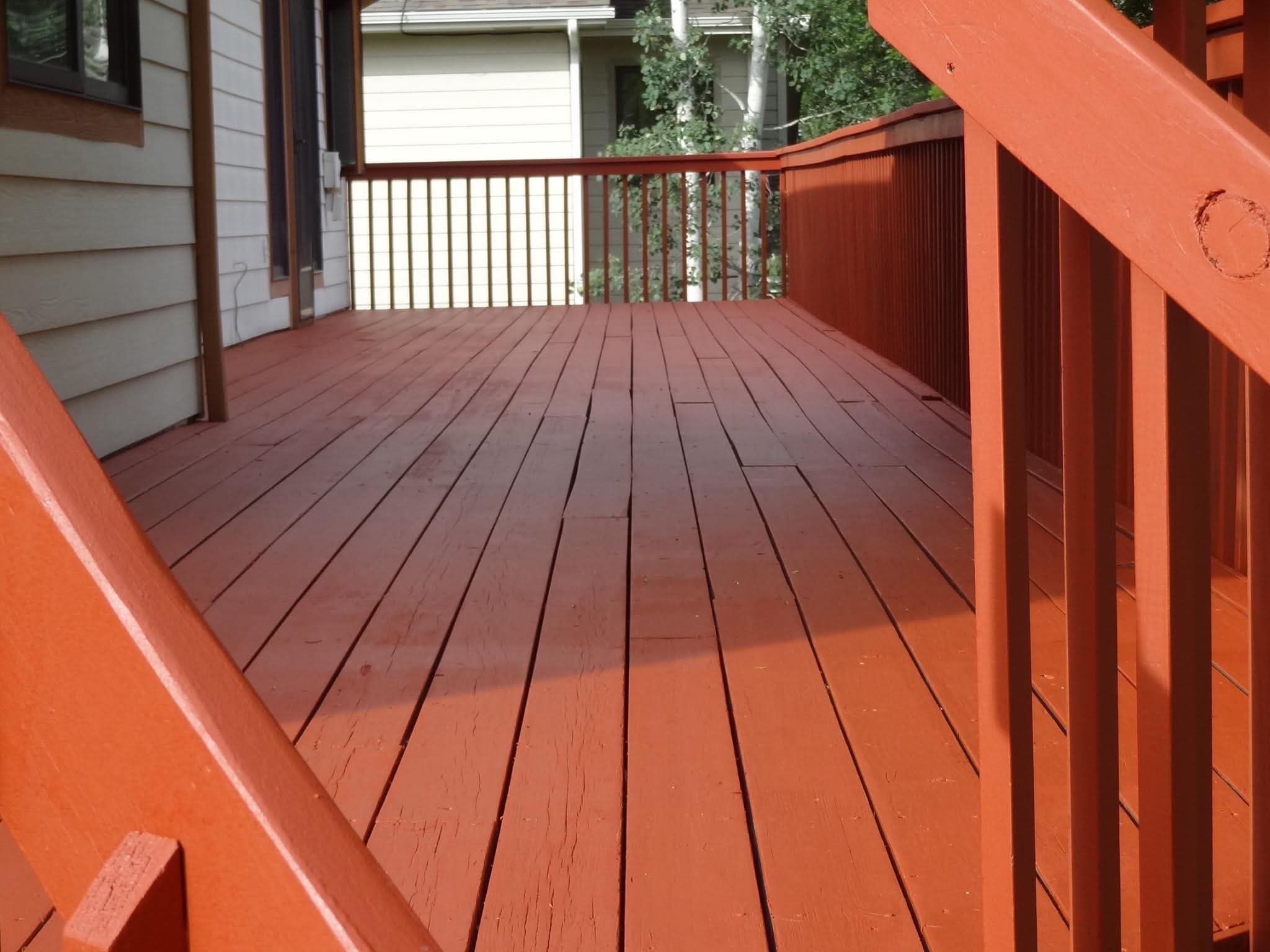 Wood deck refinished with a smooth, rich finish